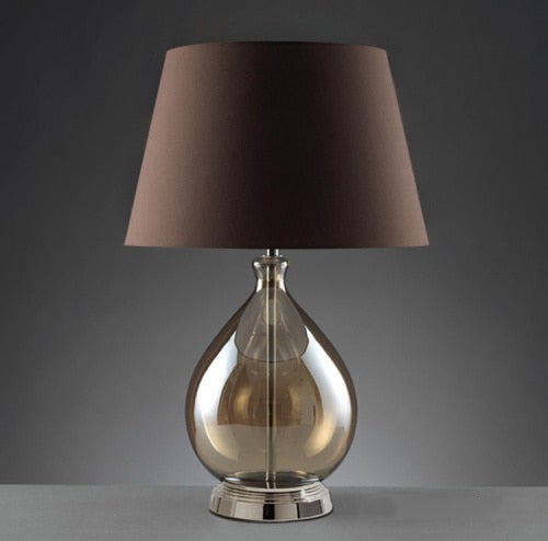 Nachttischlampe aus schwarzem Glas