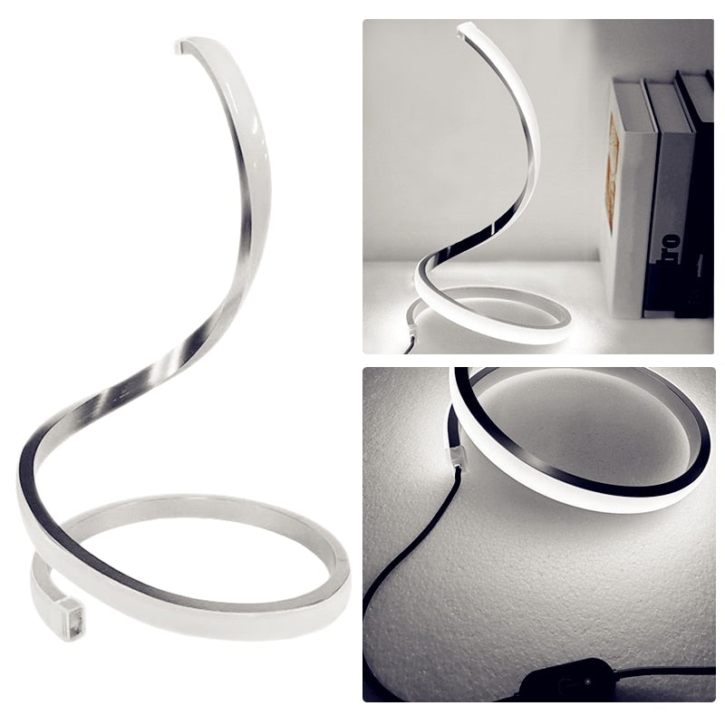 LED Spiral Nachttischlampe mit Augenschutz