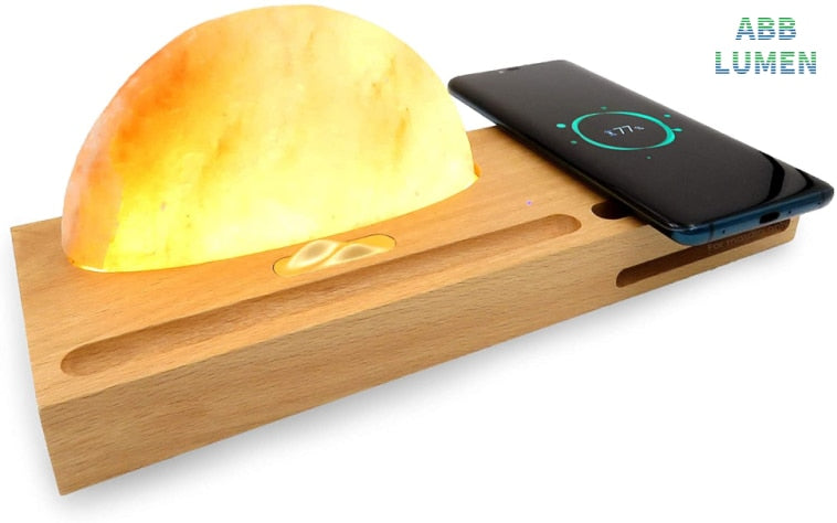 LED-Tischlampe im Sun-Stil und kabelloses Ladegerät für Mobiltelefone