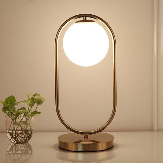 Moderne Ring Nachttischlampe Gold