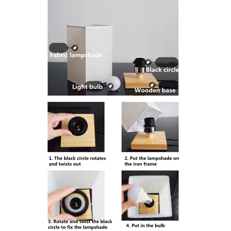 Quadratische LED-Tischlampe