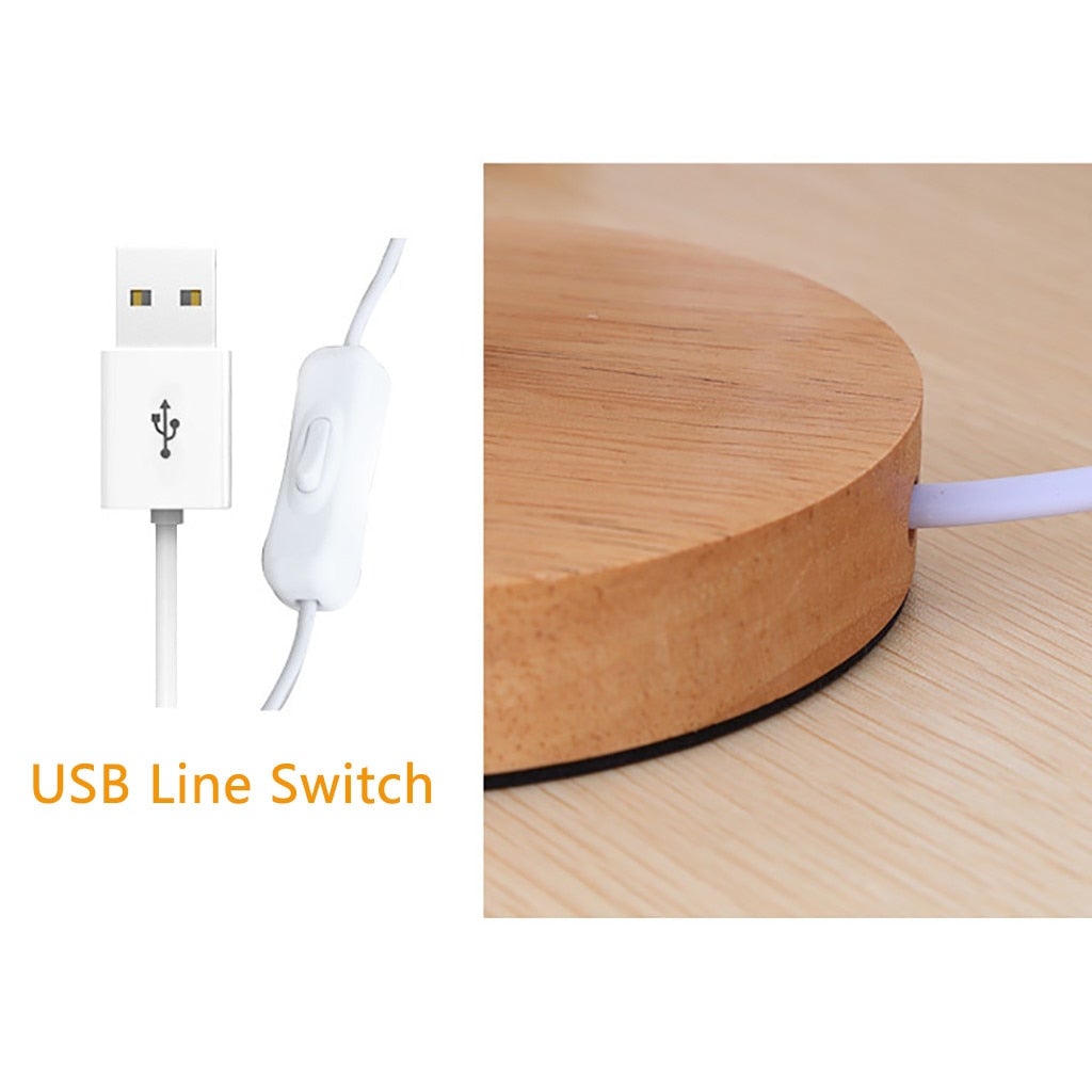 USB-betriebene Holz tischlampe