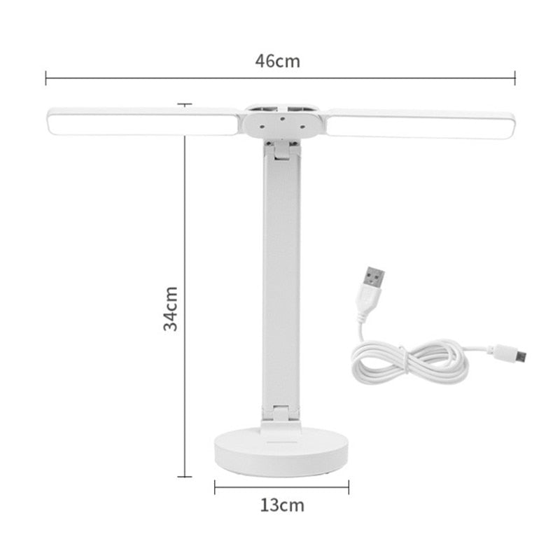 2 Köpfe dimmbare LED-Schreibtischlampe
