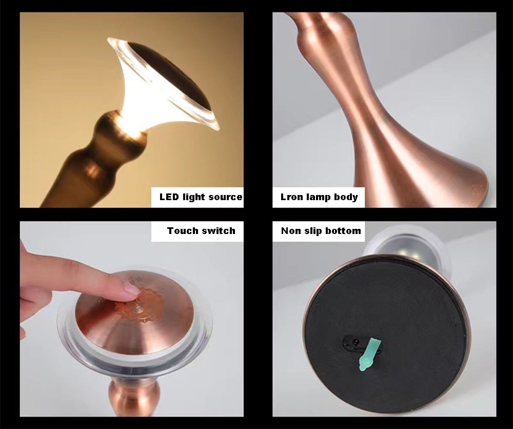 heiß LED kabellos Tischlampe berühren dimmen