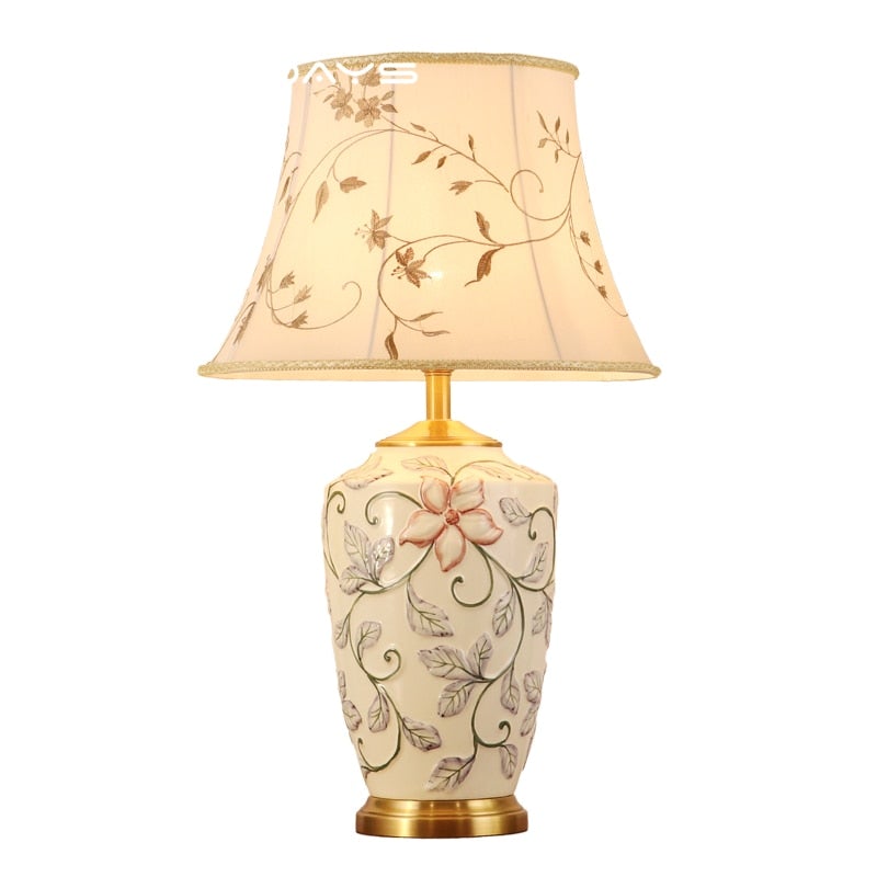 Tischlampe aus Keramik Gold