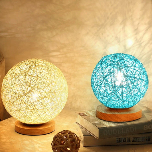 Seil ball Nachttischlampe