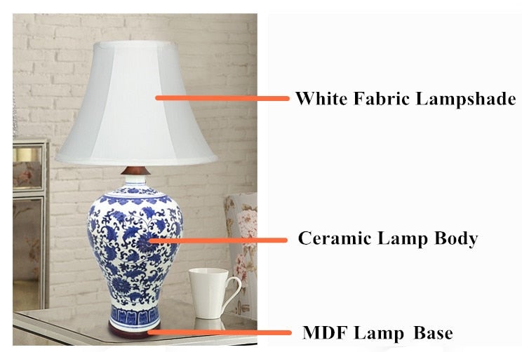 Chinesische handbemalte Keramik-Tischlampen