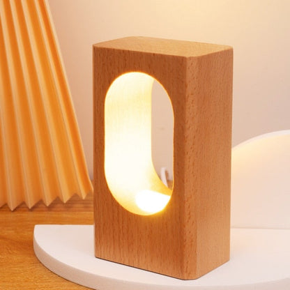 LED Nachttischlampe aus Holz