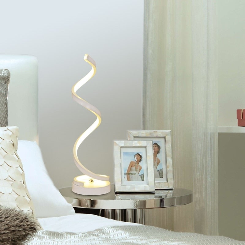 Spiral LED Tischlampe für Schlafzimmer