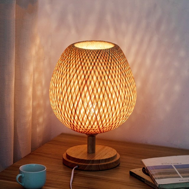 Jahrgang Tischlampen aus Bambus