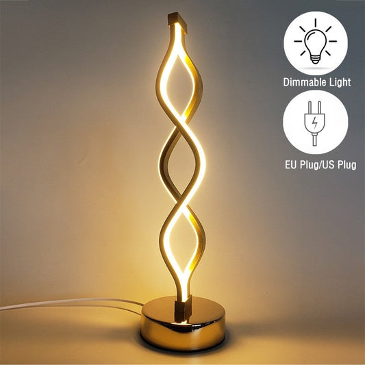 EU / US Stecker LED Spiral Tischlampe für Schlafzimmer