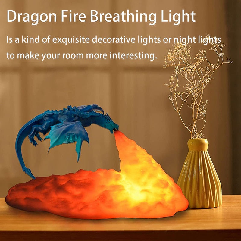 3D Feuerspeiende Drachenlampe Kinder